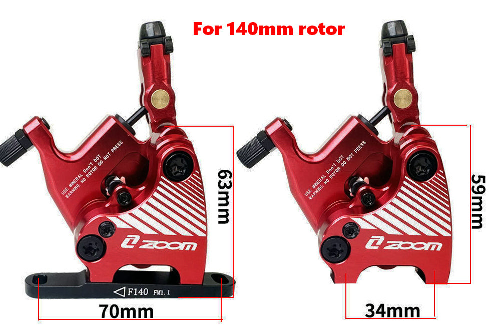 Zoom Fm-HB110 Cyclocross Bicycle Hydraulic Flat-Mount Disc Brake Caliper Set
