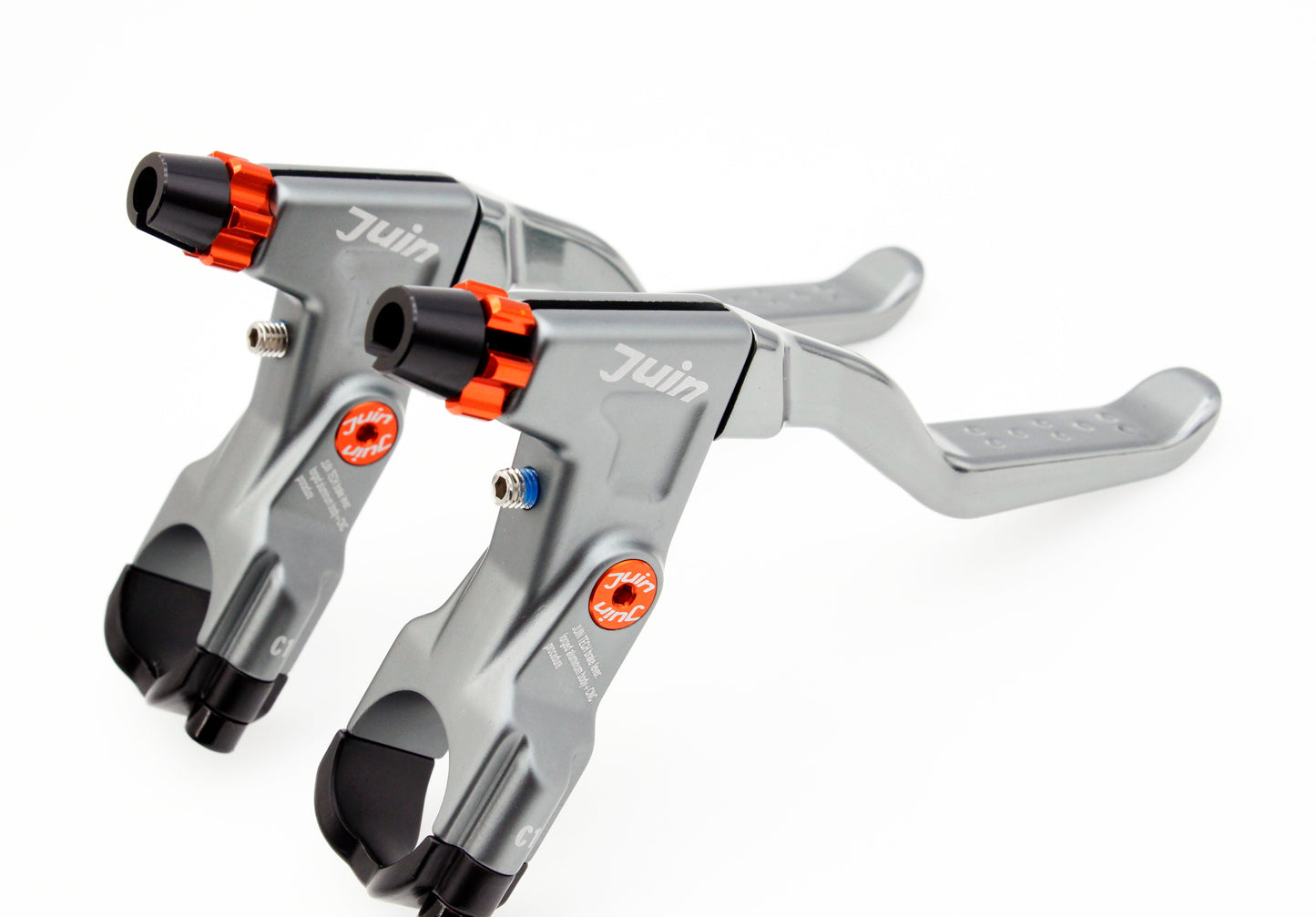 Juin Tech C1 eBike City Folding Bicycle Cable-Actuated Brake Levers Silver gray