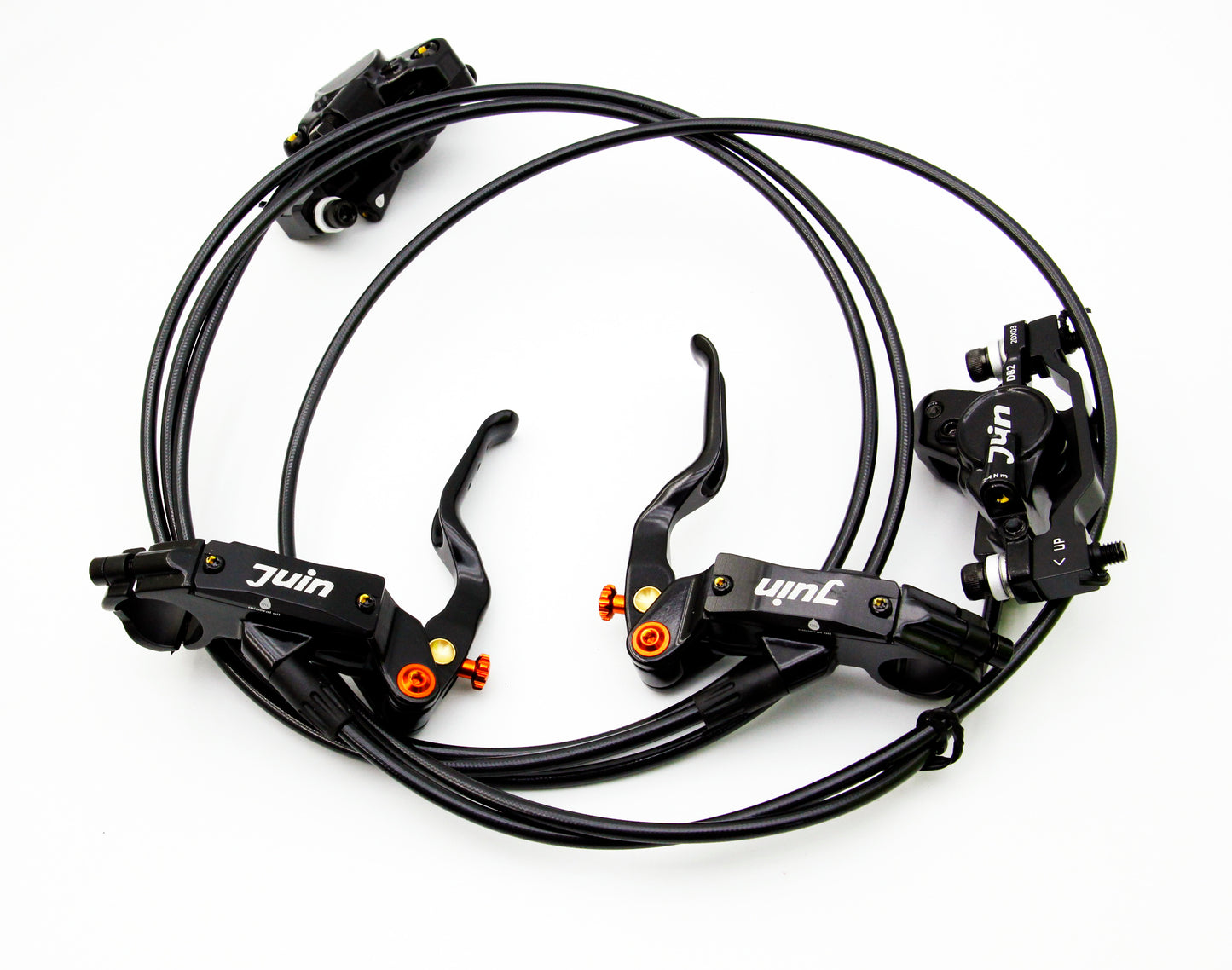 Juin Tech DB2 Mountain Bicycle Hydraulic Disc Brake Set w/160mm rotors Black