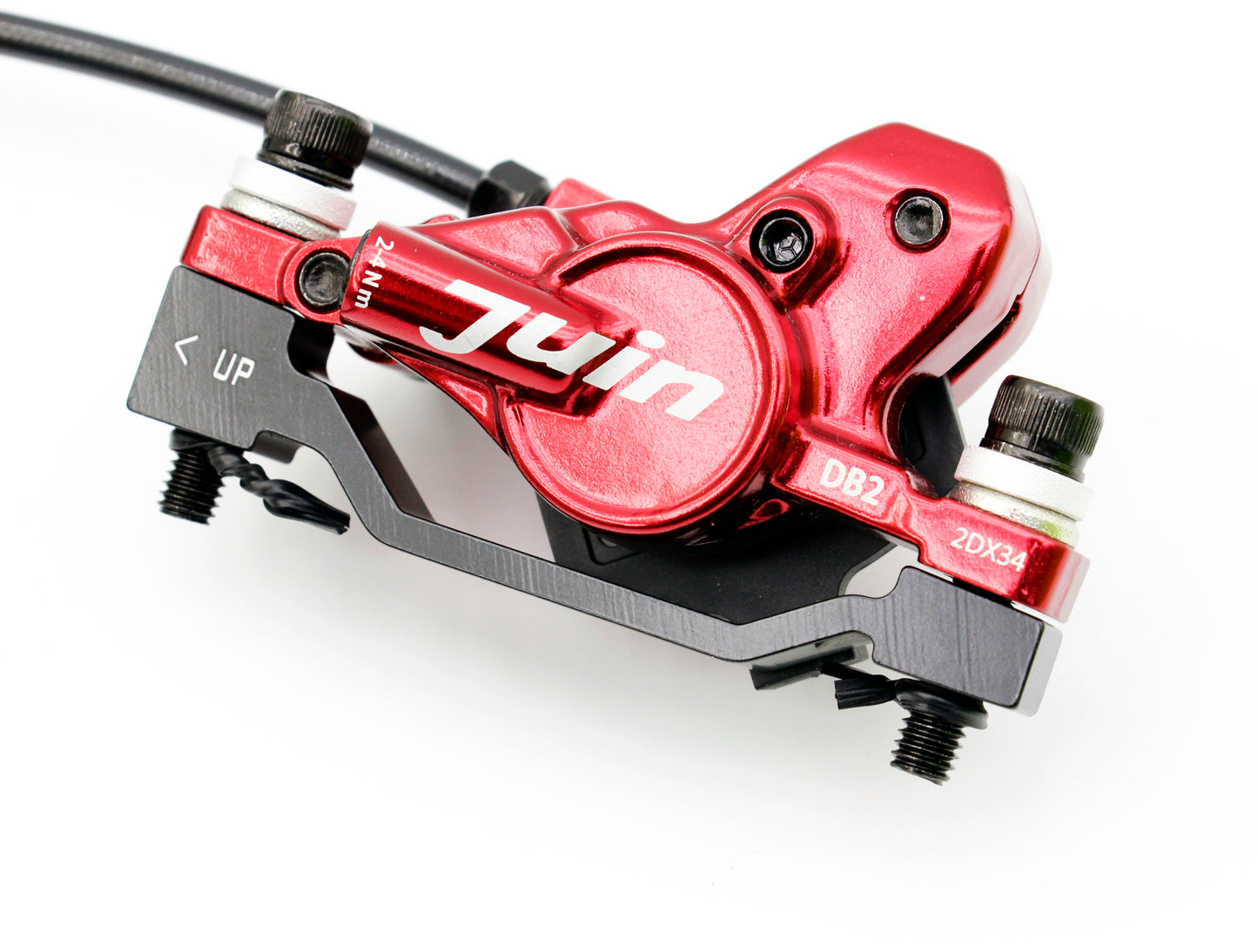 Juin Tech DB2 Mountain Bicycle Hydraulic Disc Brake Set w/160mm rotors Red