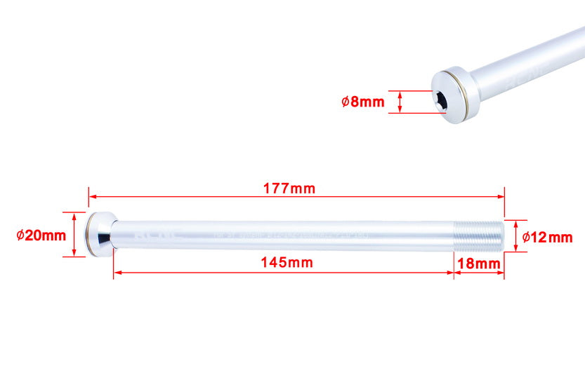 KCNC KQR08 Thru Axle 12mm x 142mm for Syntace X-12 M12x1.0 CNC Bike Skewer