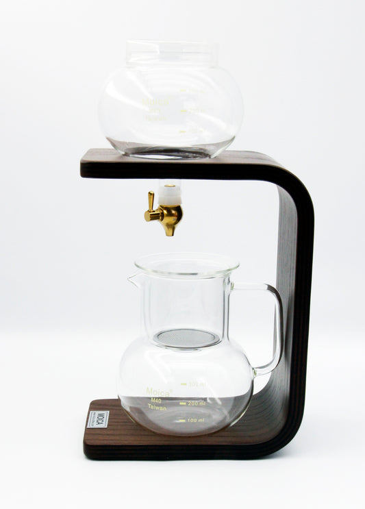 Moica Kyoto Style Cold Brew Coffee Maker Dutch Drip Tower Wood Glass 400ML