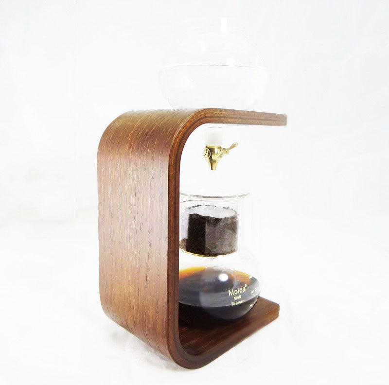 Moica Kyoto Style Cold Brew Coffee Maker Dutch Drip Tower Wood Glass 400ML