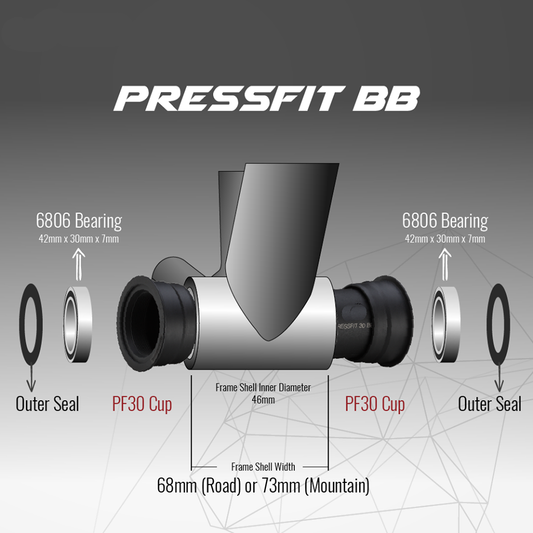 FSA BB-PF6000 Press Fit Bottom Bracket 30mm PF30 BB386EVO Road MTB 200-3112