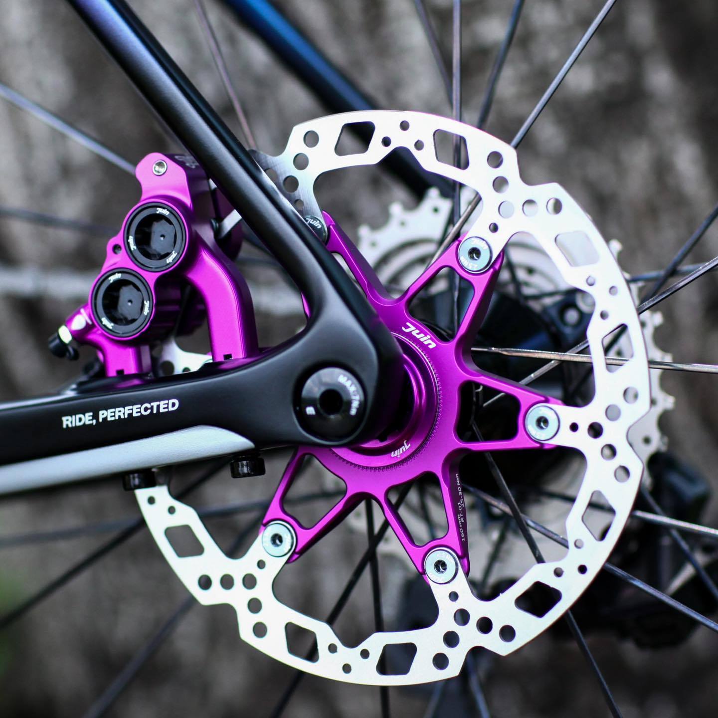 Juin Tech RT01A Cyclocross Bicycle Disc Brake Center-Lock Rotor 140mm/Black/Red/Purple/Turquoise/Blue/Gold