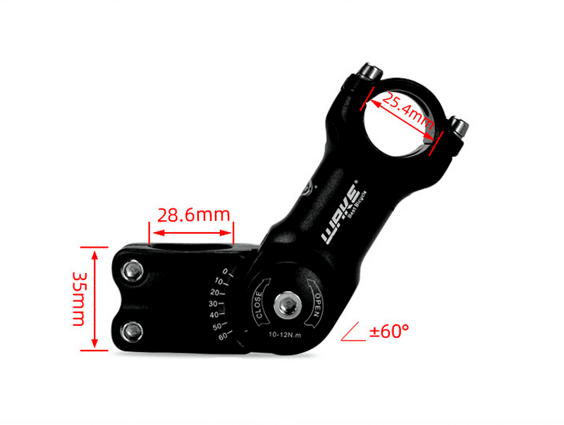 SwishTi Road MTB eBike Bike Angle-Adjustable 25.4 mm Stem In 90MM 110MM