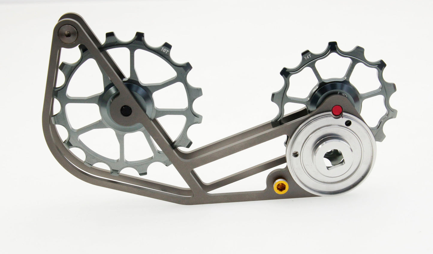 SwishTi Gravel Bicycle Oversized Pulley Titanium Cage for Sram XPLR AXS Gray