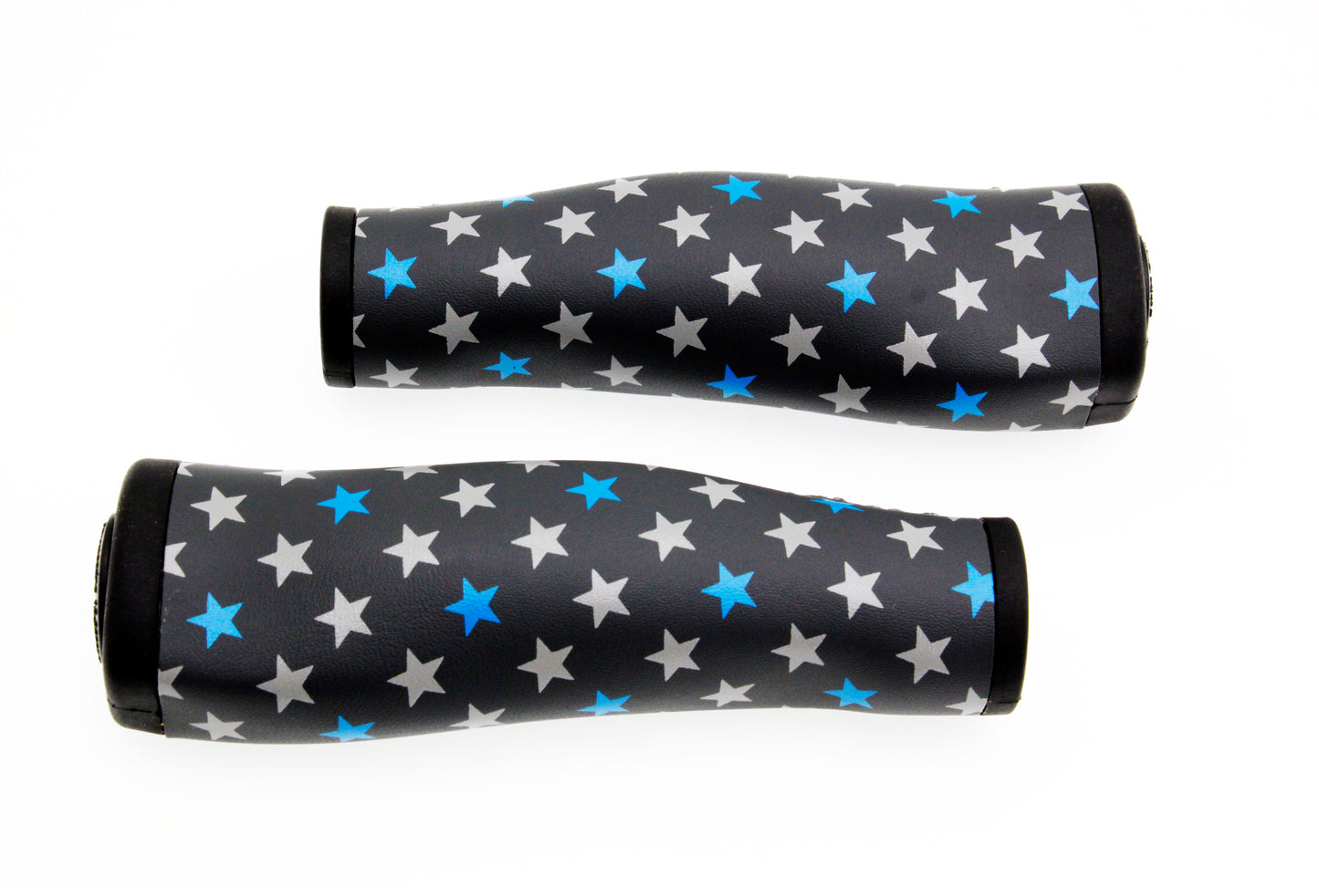 Tchibo Mountain Bicycle Ergonomic Handlebar Grips Blcak Star Decals