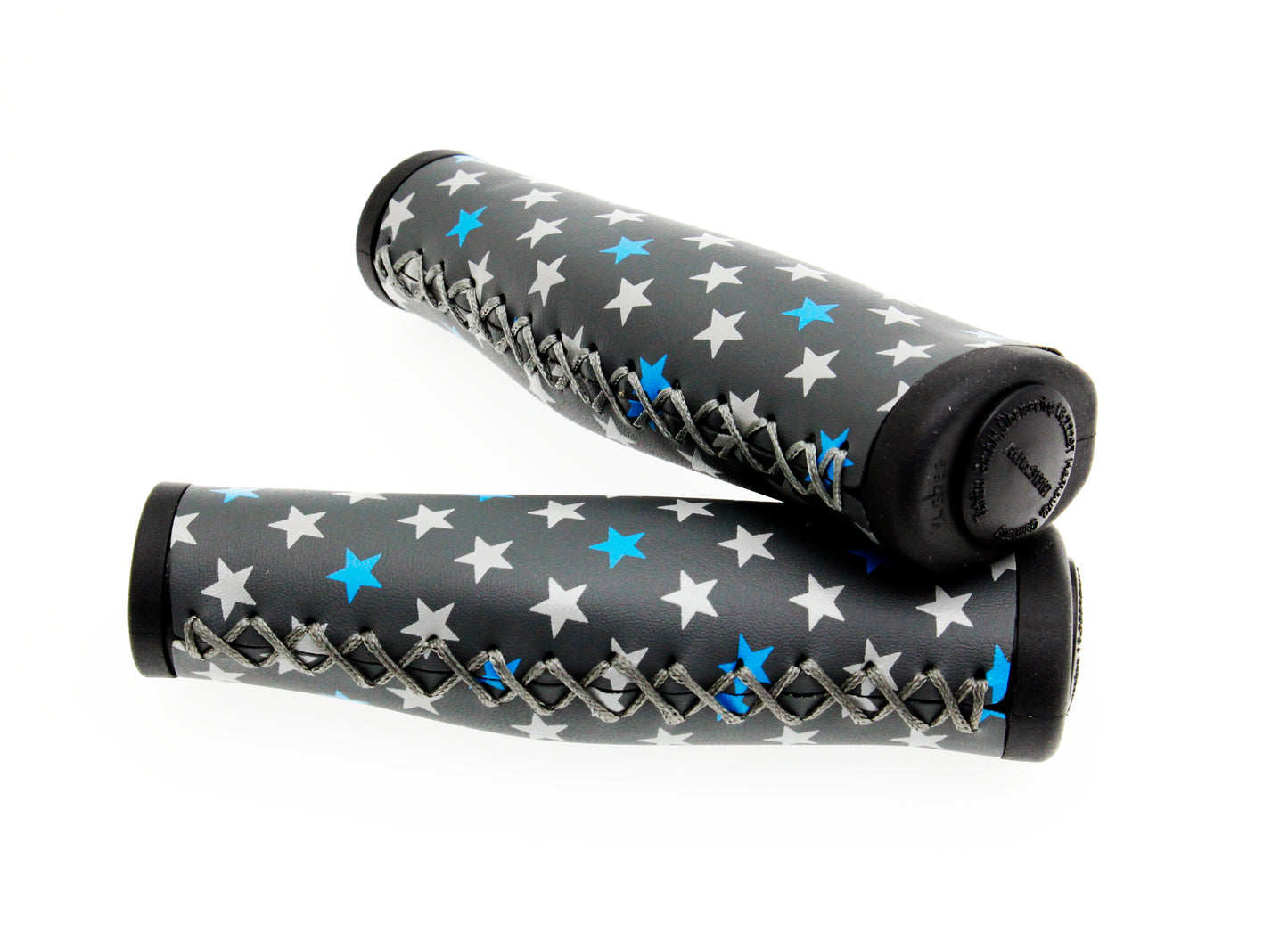 Tchibo Mountain Bicycle Ergonomic Handlebar Grips Blcak Star Decals