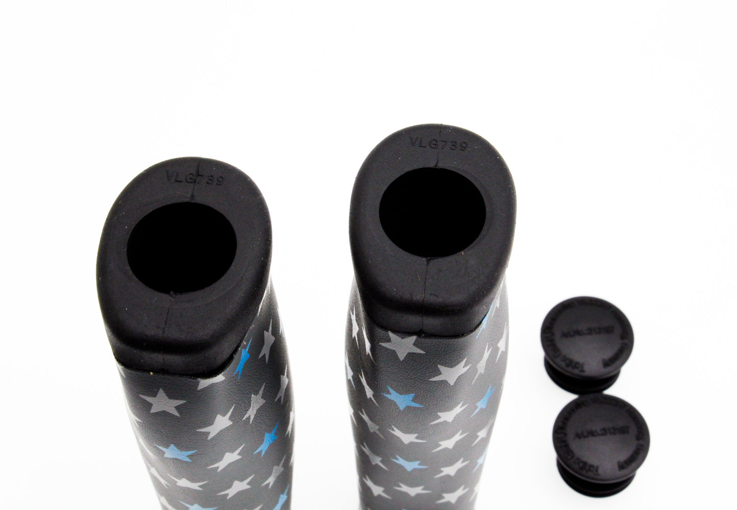 Tchibo Mountain Bicycle Ergonomic Handlebar Grips Blcak Star Decals