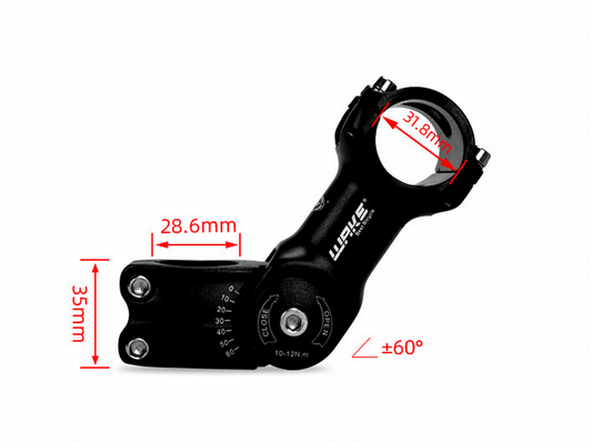 Swishti Road MTB eBike Bike Angle-Adjustable 31.8mm Stem In 90MM 110MM
