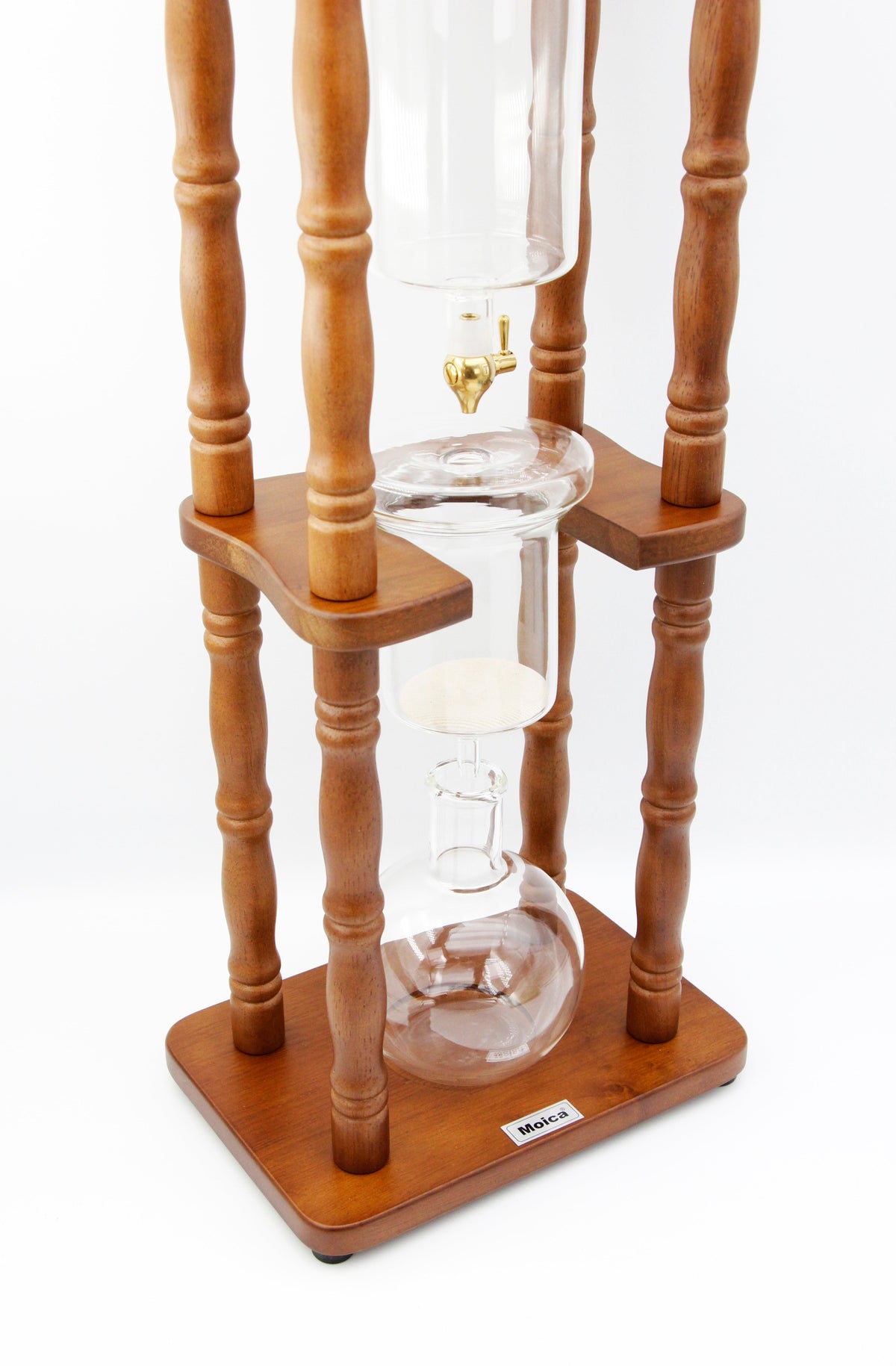 Moica ZC50 Vintage Wooden Cold Drip Coffee Maker Tower Kyoto Style Iced Coffee Dripper 6-8 Cups Glass Dutch Brewer