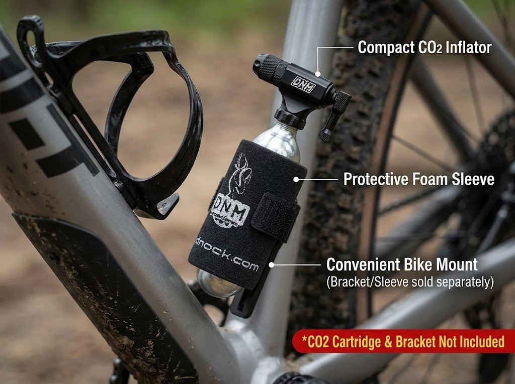 DNM CO2 Tire Inflator Head with Insulated Sleeve (Schrader Valve) (Cartridge Not Included」