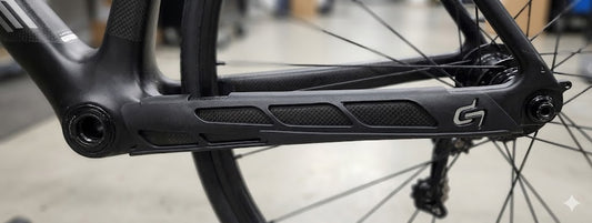 Lapierre Chainstay Protector - Original Rubber Guard 27cm x 2cm - Black G-Logo