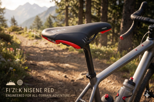 Fizik Nisene Road Mountain eBike Bicycle Saddle Black Bike Seat with Red shell