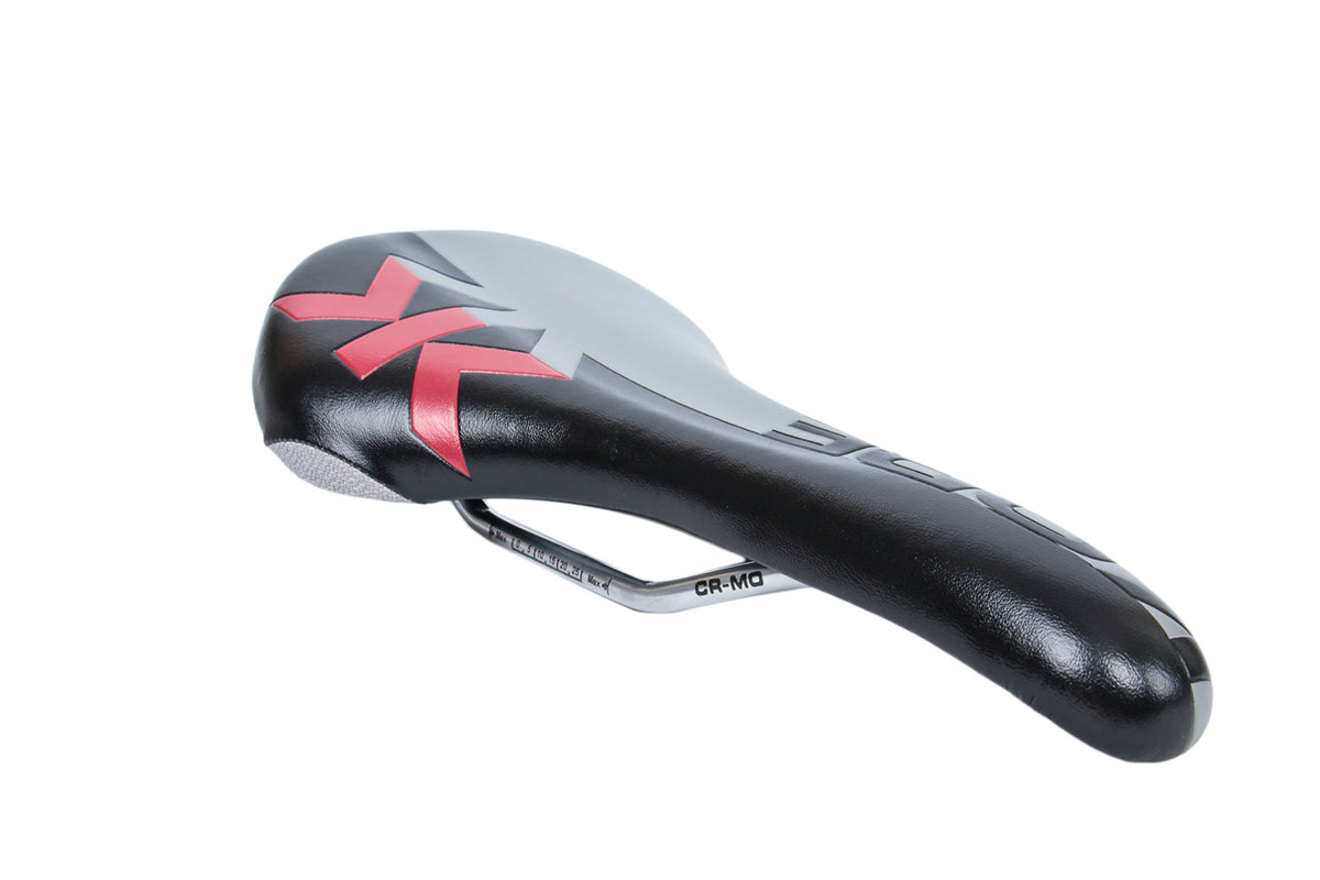 KORE Performance Bicycle Saddle Cr-Mo Rails Road MTB Bike Seat Black with Red