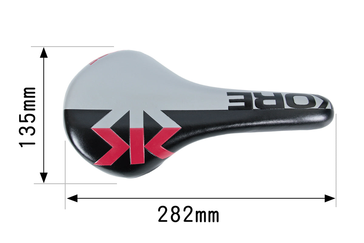 KORE Performance Bicycle Saddle Cr-Mo Rails Road MTB Bike Seat Black with Red