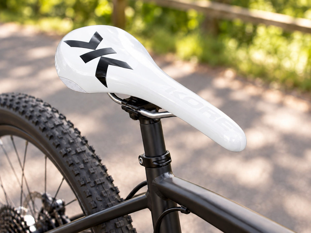 KORE Performance Bicycle Saddle Cr-Mo Rails Road MTB Bike Seat White