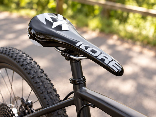 KORE Performance Bicycle Saddle Cr-Mo Rails Road MTB Bike Seat Black with Gray