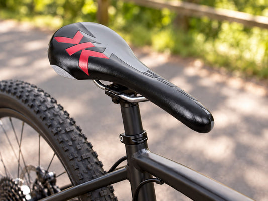 KORE Performance Bicycle Saddle Cr-Mo Rails Road MTB Bike Seat Black with Red